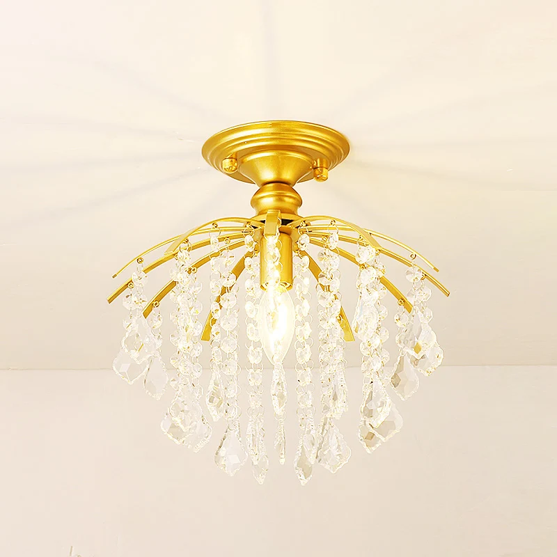 Semi-inbouwlamp met kristallen kwastje Landelijk, semi-inbouwplafondlamp met enkel gangpad Clearhalo