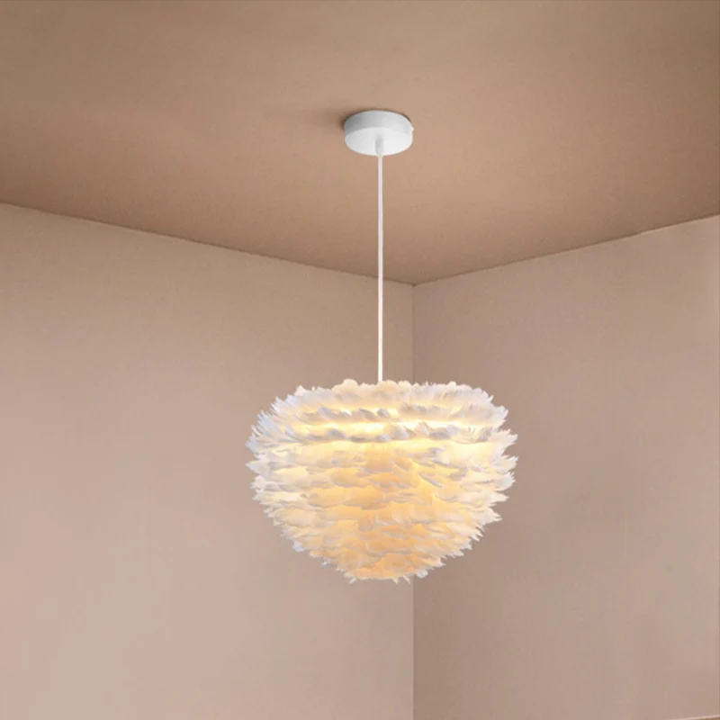 Set van Scandinavische boom/kroon/bloemen hanglamp Veren/transparant/acryl ophangverlichting voor één slaapkamer wit Clear...