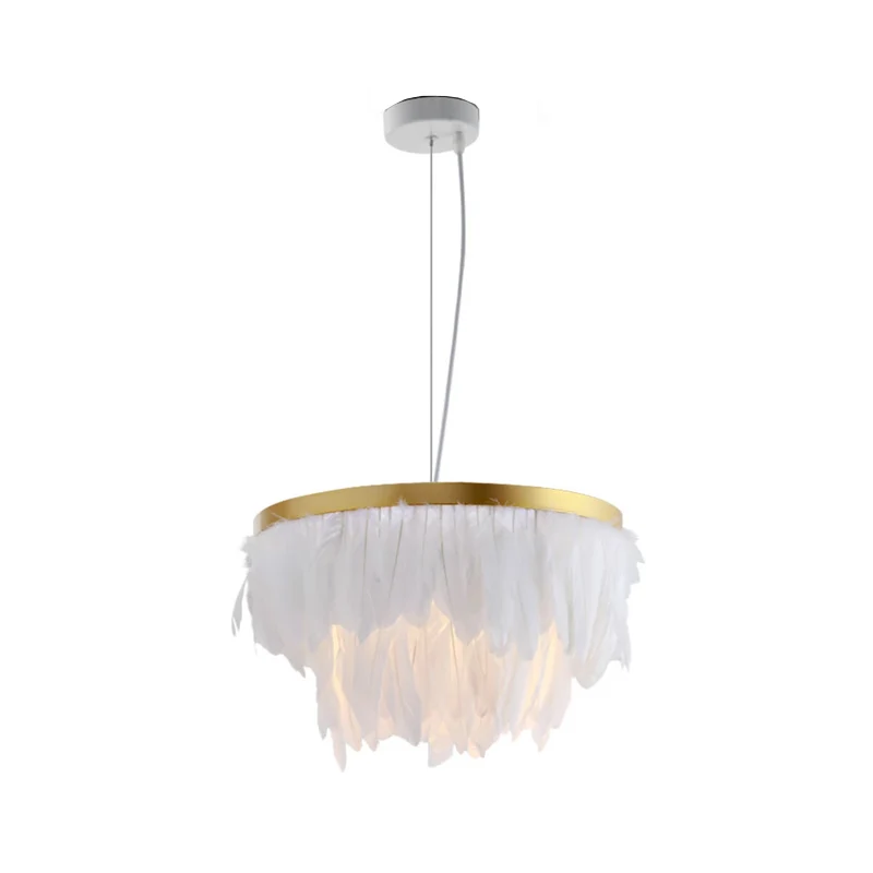 Set van Scandinavische boom/kroon/bloemen hanglamp Veren/transparant/acryl ophangverlichting voor één slaapkamer wit Clear...