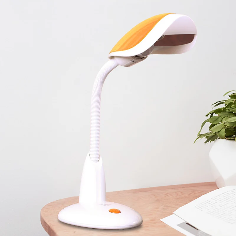 Shell Zwenkarm Taaklamp Moderne metalen enkele studeerkamer Leesboeklamp wit-oranje Clearhalo