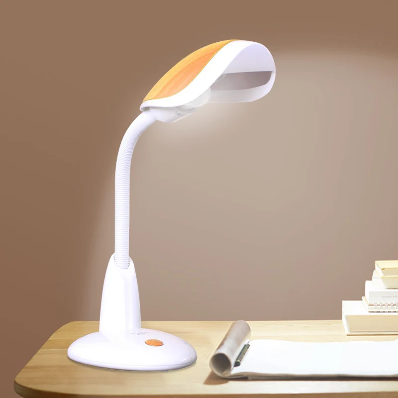 Shell Zwenkarm Taaklamp Moderne metalen enkele studeerkamer Leesboeklamp wit-oranje Clearhalo