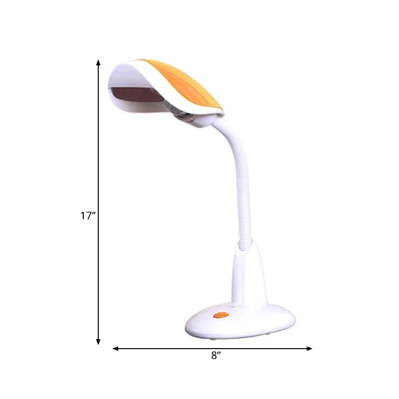 Shell Zwenkarm Taaklamp Moderne metalen enkele studeerkamer Leesboeklamp wit-oranje Clearhalo