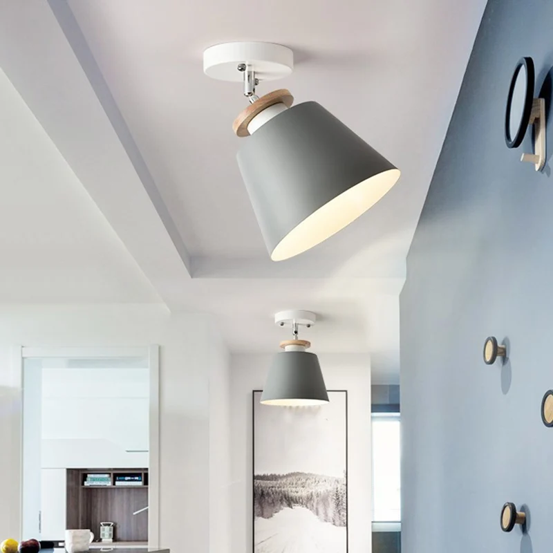 Simple Barrel Semi Flush Plafondlamp Metaal 1 Lichtgang Flexibele Semi Mount Verlichting Clearhalo