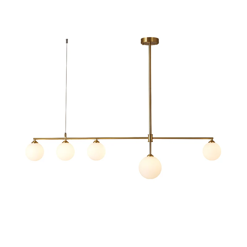 Simplicity Ball hanglamp opaline glazen eetkamer eilandlamp goud Clearhalo