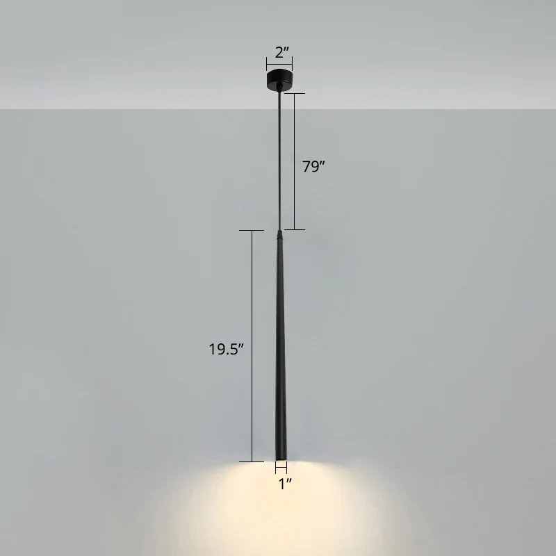 Simplicity Tube LED-hanglamp Metalen nachtkastje Hanglamp zwart Clearhalo