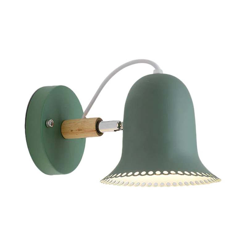 Single Light Bell Sconce Light Draaibare Macaron Loft Metalen wandlamp voor kinderslaapkamer Clearhalo