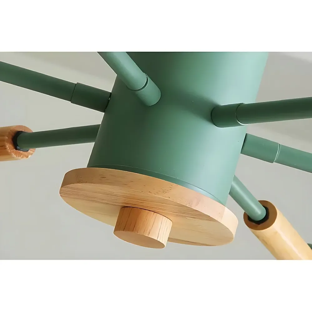 Sky Bang kleuterkroonluchter met open lamp houten Scandinavische hanglamp Clearhalo