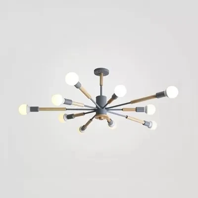 Sky Bang kleuterkroonluchter met open lamp houten Scandinavische hanglamp Clearhalo