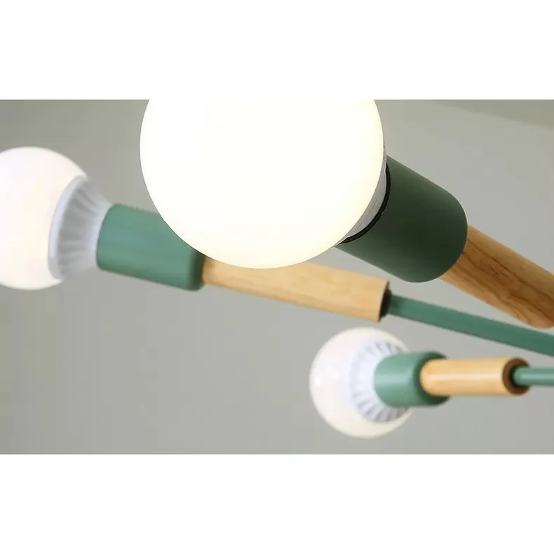 Sky Bang kleuterkroonluchter met open lamp houten Scandinavische hanglamp Clearhalo