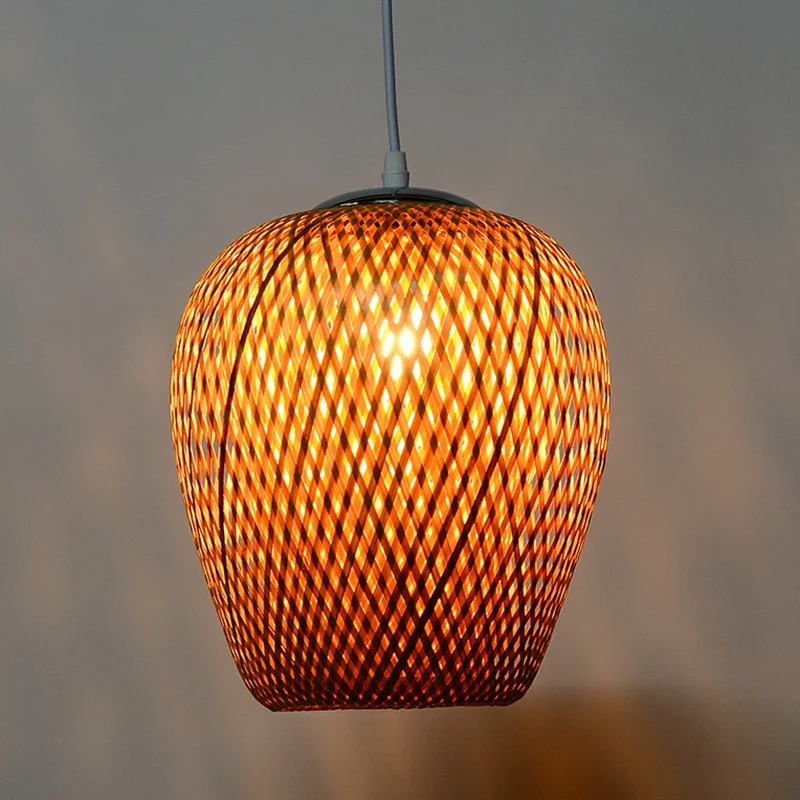 Sky Lantern-vormige hanglamp Aziatische bamboe studeerkamer hanglamp met één lamp Clearhalo
