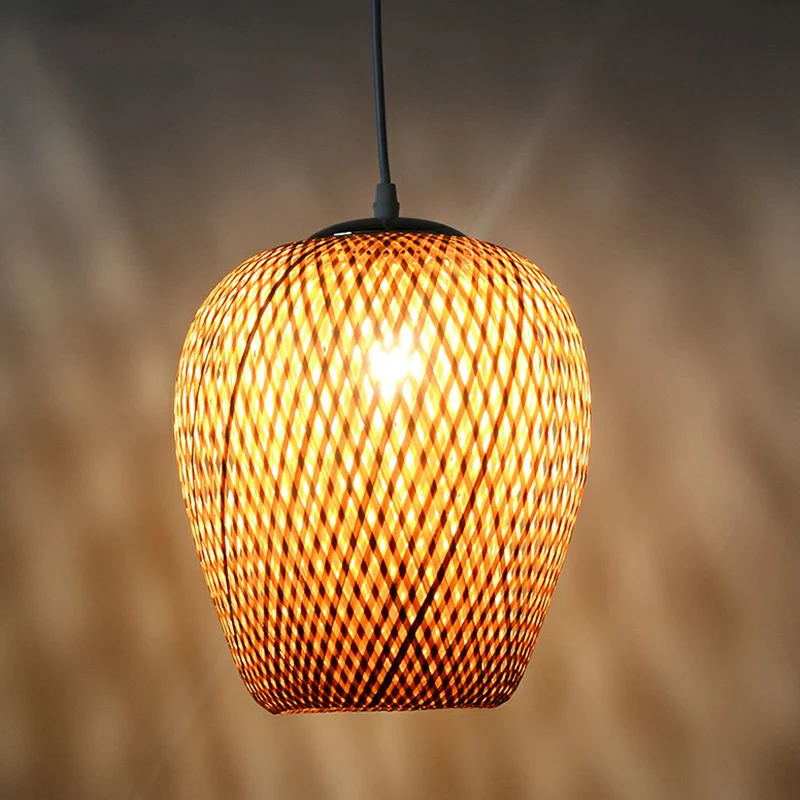 Sky Lantern-vormige hanglamp Aziatische bamboe studeerkamer hanglamp met één lamp Clearhalo