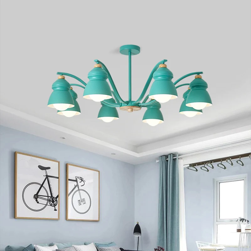 Slaapkamer Kalebas Hangende Kroonluchter Lamp Metaal Modern Design Stijl Hanglamp Clearhalo