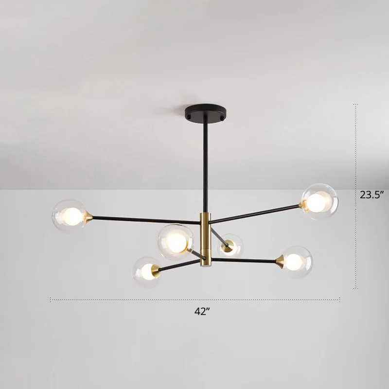 Slaapkamerkroonluchter Lichte ophanghanger Scandinavische stijl met bolvormige witte glazen kap Clearhalo