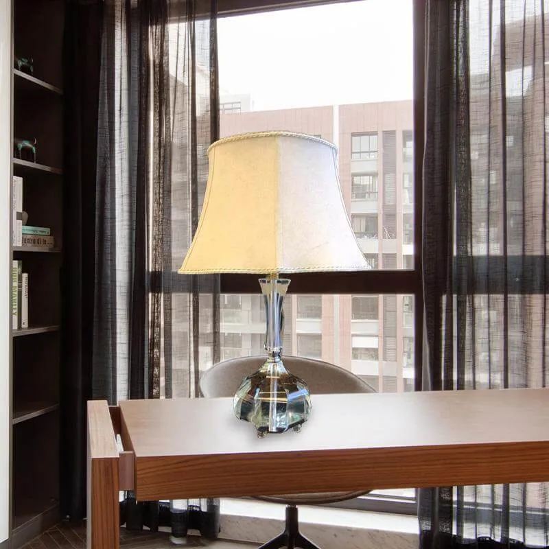 Slaapkamerleeslamp met 1 lamp, modernisme, grijze nachtkastjelamp met bel-stofkap Clearhalo