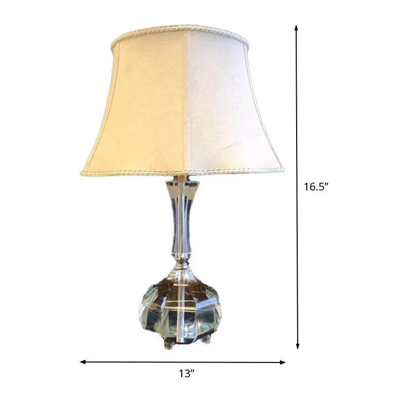 Slaapkamerleeslamp met 1 lamp, modernisme, grijze nachtkastjelamp met bel-stofkap Clearhalo