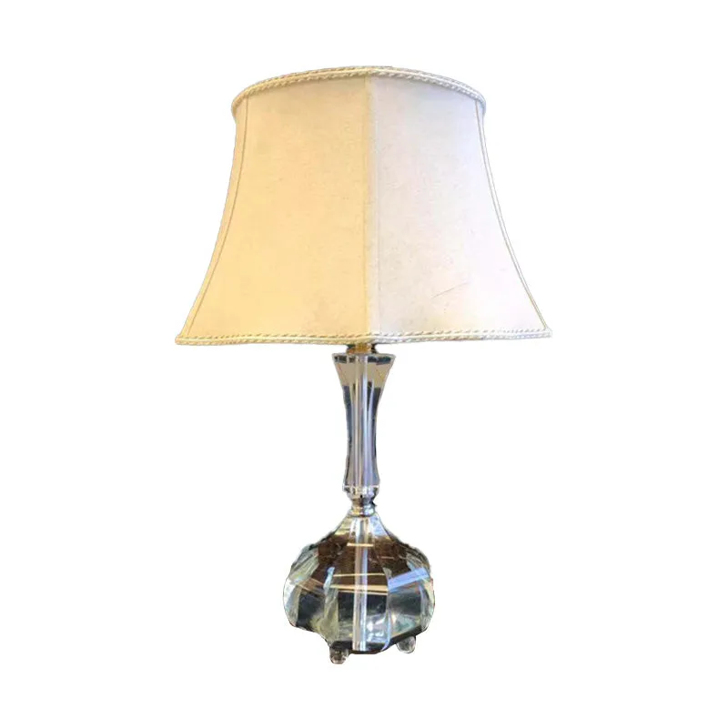 Slaapkamerleeslamp met 1 lamp, modernisme, grijze nachtkastjelamp met bel-stofkap Clearhalo
