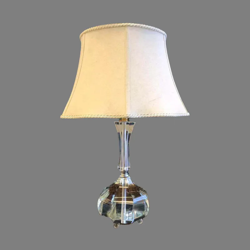 Slaapkamerleeslamp met 1 lamp, modernisme, grijze nachtkastjelamp met bel-stofkap Clearhalo