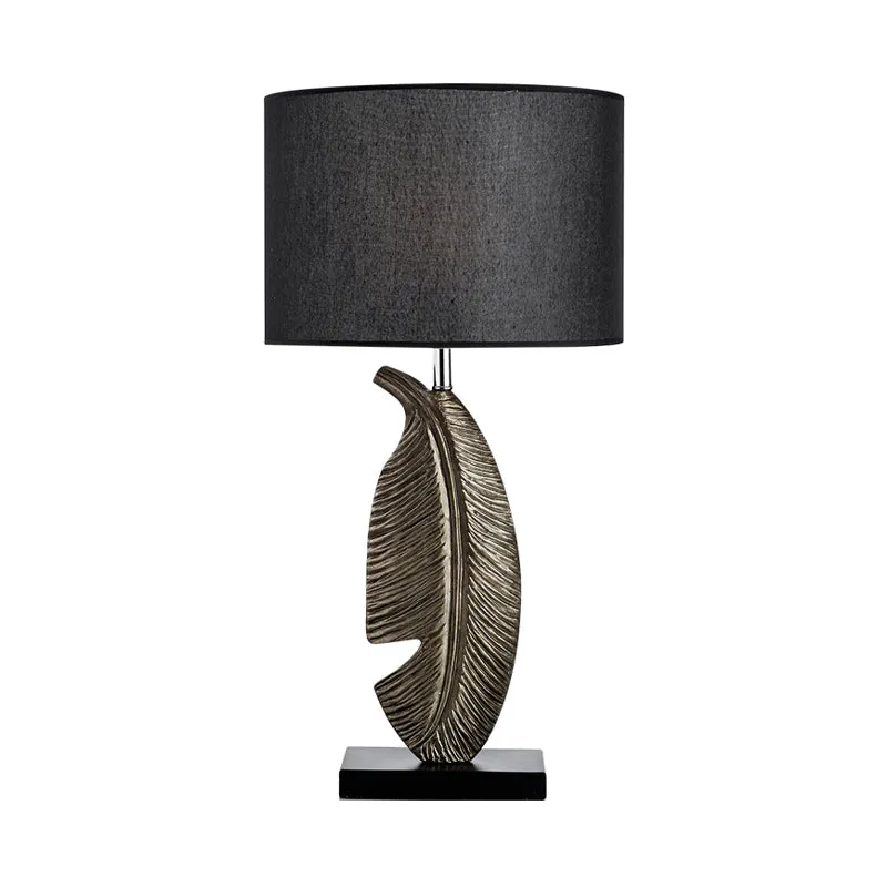 Slaapkamertaaklamp met 1 lamp, Scandinavisch zwart leesboeklicht met cilindrische stoffen kap Clearhalo