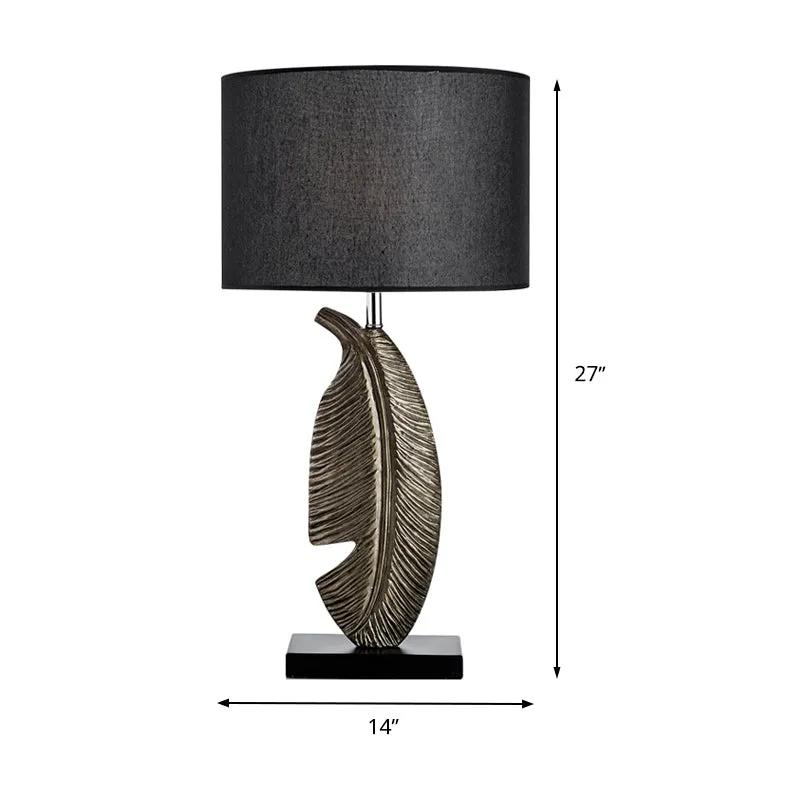 Slaapkamertaaklamp met 1 lamp, Scandinavisch zwart leesboeklicht met cilindrische stoffen kap Clearhalo