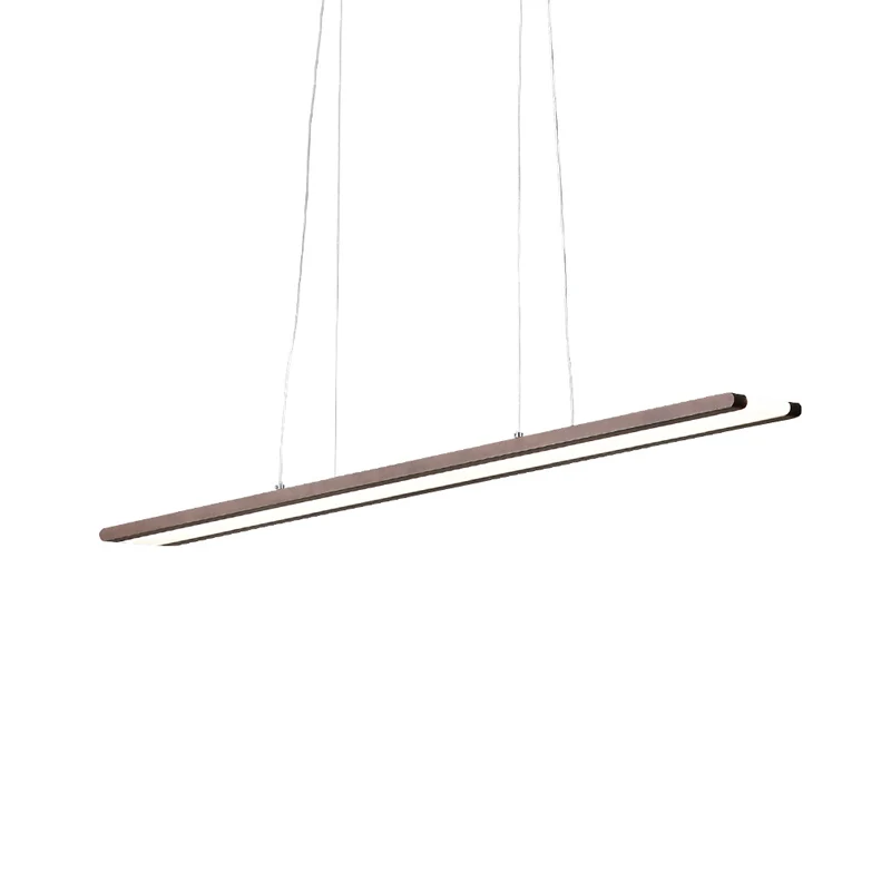 Slanke rechthoekige neerwaartse verlichting Eenvoudige metalen LED-hangende kantoorplafondlamp koffie, warm/wit/natuurlijk...