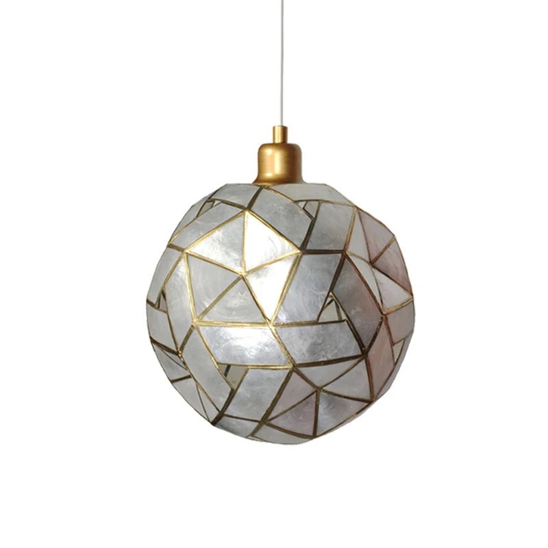 Sldined Globe hanglamp moderne shell 1-lamp eetkamer hangende hanglamp zilver Clearhalo