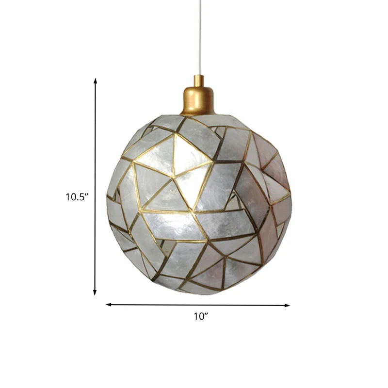 Sldined Globe hanglamp moderne shell 1-lamp eetkamer hangende hanglamp zilver Clearhalo