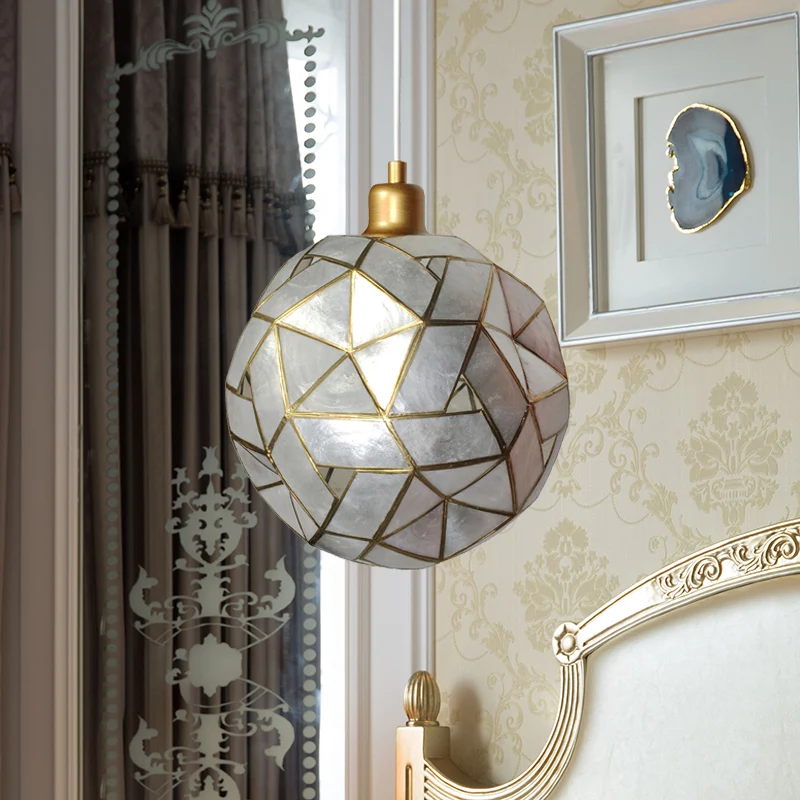 Sldined Globe hanglamp moderne shell 1-lamp eetkamer hangende hanglamp zilver Clearhalo