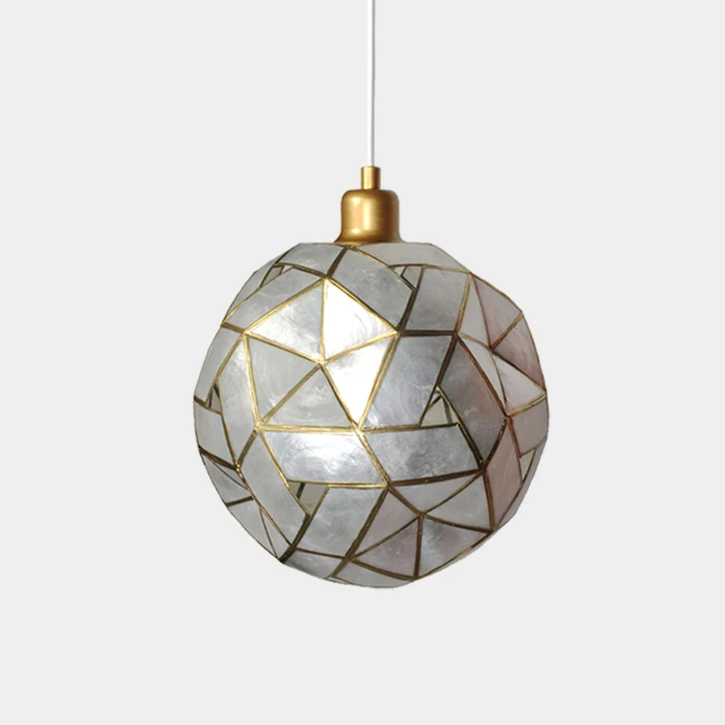 Sldined Globe hanglamp moderne shell 1-lamp eetkamer hangende hanglamp zilver Clearhalo