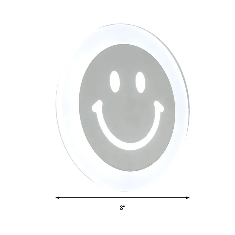 Smiley Face LED-sconcelamp Ultradunne acrylkleurige LED-wandverlichtingsarmatuur warm/wit licht Clearhalo