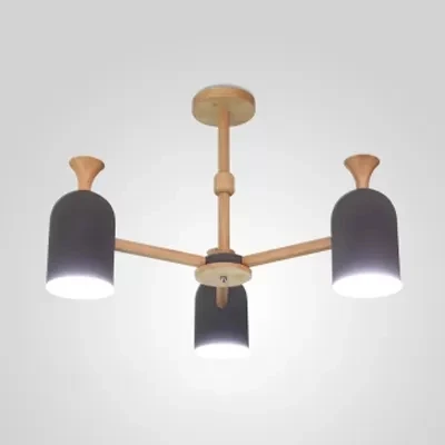 Snoepkleurige beker kroonluchter Macaron Loft houten hanglamp voor kinderslaapkamer Clearhalo