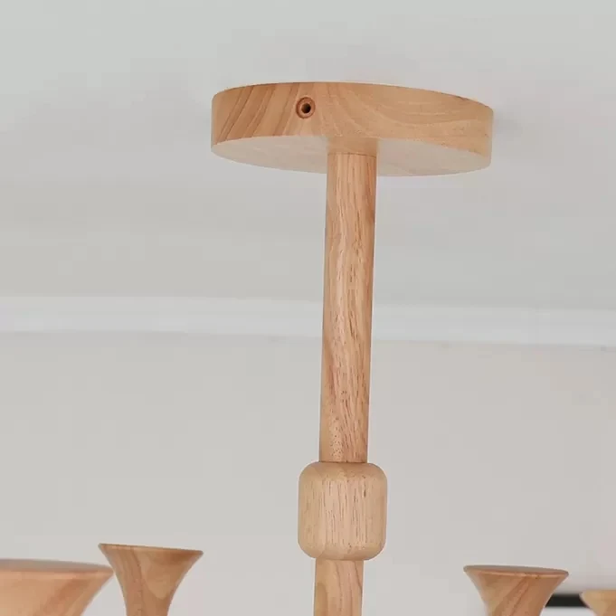 Snoepkleurige beker kroonluchter Macaron Loft houten hanglamp voor kinderslaapkamer Clearhalo