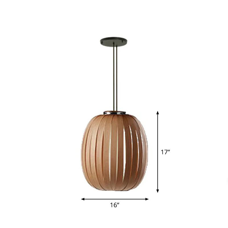 Sphere Restaurant Suspension Lighting Houten minimalistische hanglampset met één lamp Clearhalo