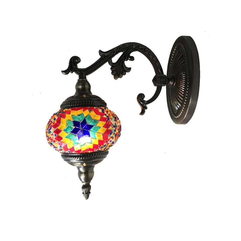 Sphere Sconce Lighting Vintage roze/blauw glas 1 kop wandlamp armatuur voor woonkamer Clearhalo