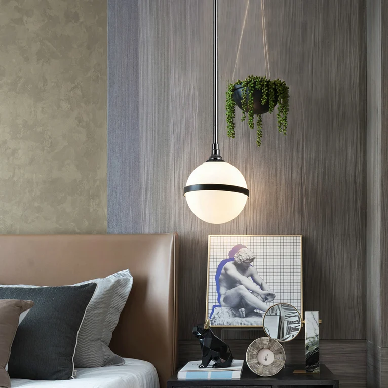 Sphere Shade E27 hanglamp moderne melkglas hanglamp wit voor eetkamer Clearhalo