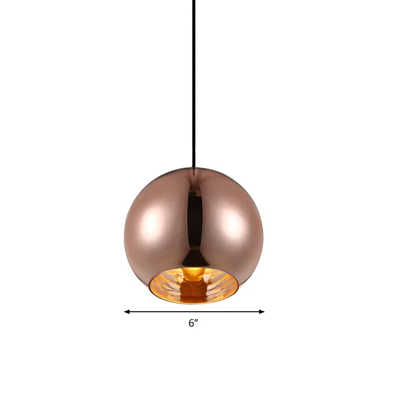 Spiegel Glazen Bol Hangende Lichtarmatuur Modern 6"/8"/10" Breed 1 Licht Zilver/Koper Hanglamp Clearhalo