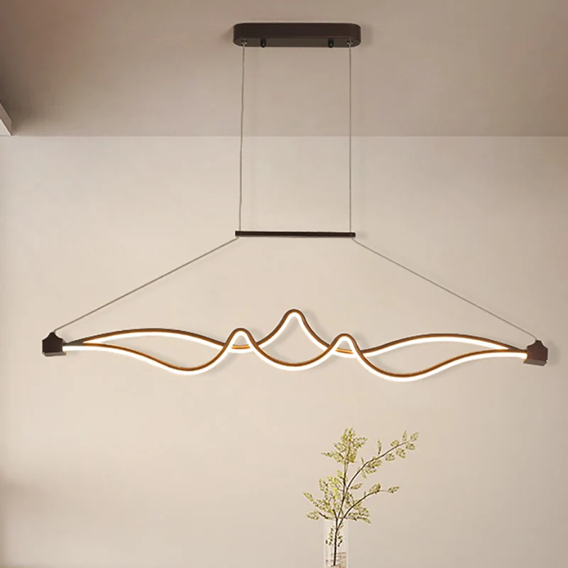 Spiraal acryl hangende kroonluchter modernistische led zwarte hangende plafondlamp voor eetkamer wit/warm/natuurlijk licht...