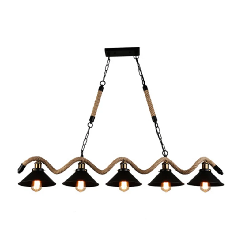 Spiraalvormige hanglamp loftstijl, bar-eilandlamp met kegelvormige kap zwart Clearhalo