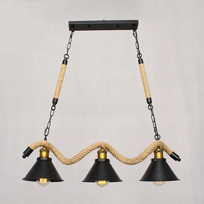 Spiraalvormige hanglamp loftstijl, bar-eilandlamp met kegelvormige kap zwart Clearhalo