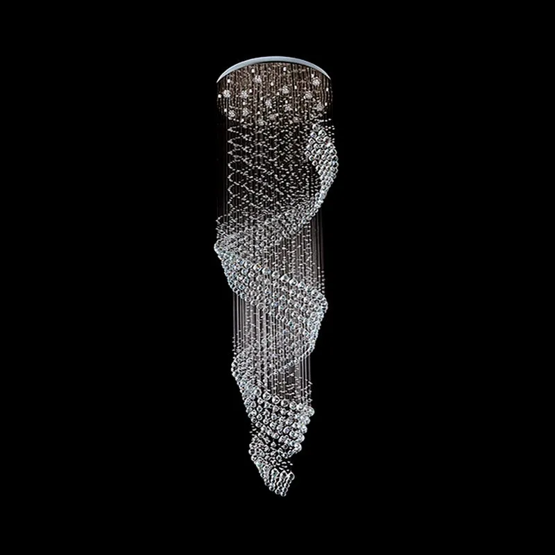 Spiraalvormige LED-hanglamp voor woonkamer Minimalistisch helder kristal 13-lichts zilveren multi-lichtkroonluchter Clearhalo