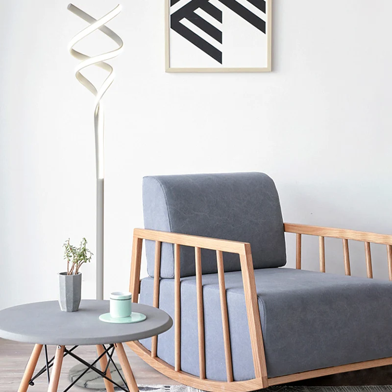 Spiraalvormige metalen accentvloerlamp Minimalistische LED-stand-uplamp voor woonkamer Clearhalo