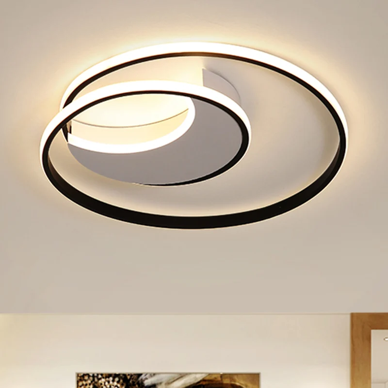 Spiraalvormige plafondlamp Eenvoudig acryl 16"/19,5"/23,5" brede LED Wit/zwart Inbouwverlichting warm/wit licht Clearhalo