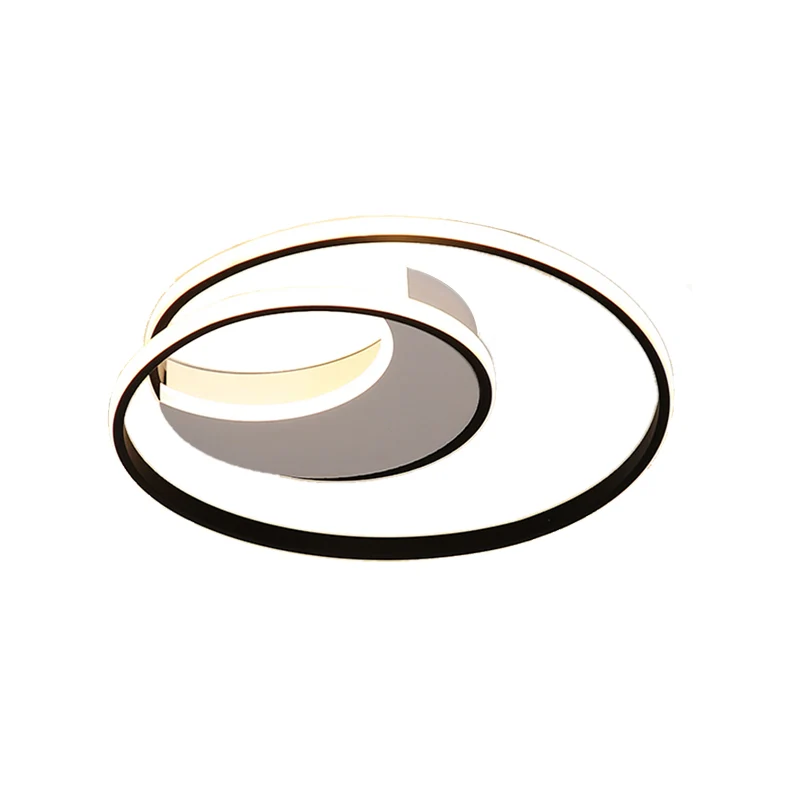 Spiraalvormige plafondlamp Eenvoudig acryl 16"/19,5"/23,5" brede LED Wit/zwart Inbouwverlichting warm/wit licht Clearhalo