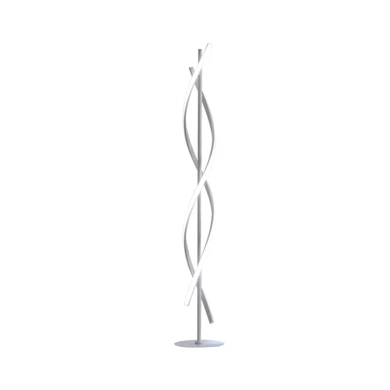Spiraalvormige vloerlamp Simplicity Metallic zwart/wit LED-staande lamp warm/wit licht voor slaapkamer Clearhalo