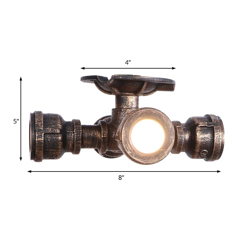 Spoetnik balkon semi-inbouwlamp met pijp Rustiek industrieel smeedijzer 4 lampen Verouderd bronzen plafondarmatuur Clearhalo
