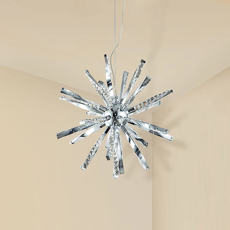 Spoetnik kroonluchter hanglamp Scandinavische kristallen LED chroom hangende hanglamp voor woonkamer Clearhalo