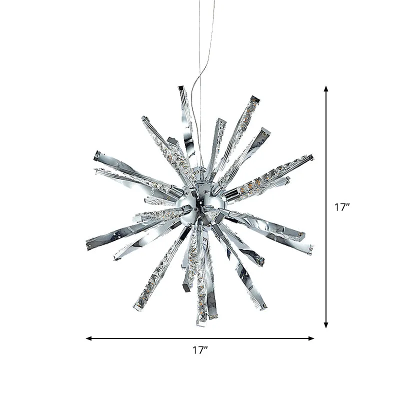 Spoetnik kroonluchter hanglamp Scandinavische kristallen LED chroom hangende hanglamp voor woonkamer Clearhalo