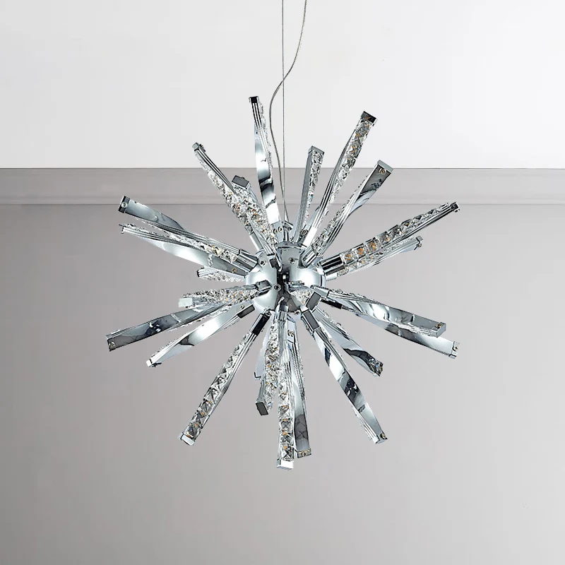 Spoetnik kroonluchter hanglamp Scandinavische kristallen LED chroom hangende hanglamp voor woonkamer Clearhalo
