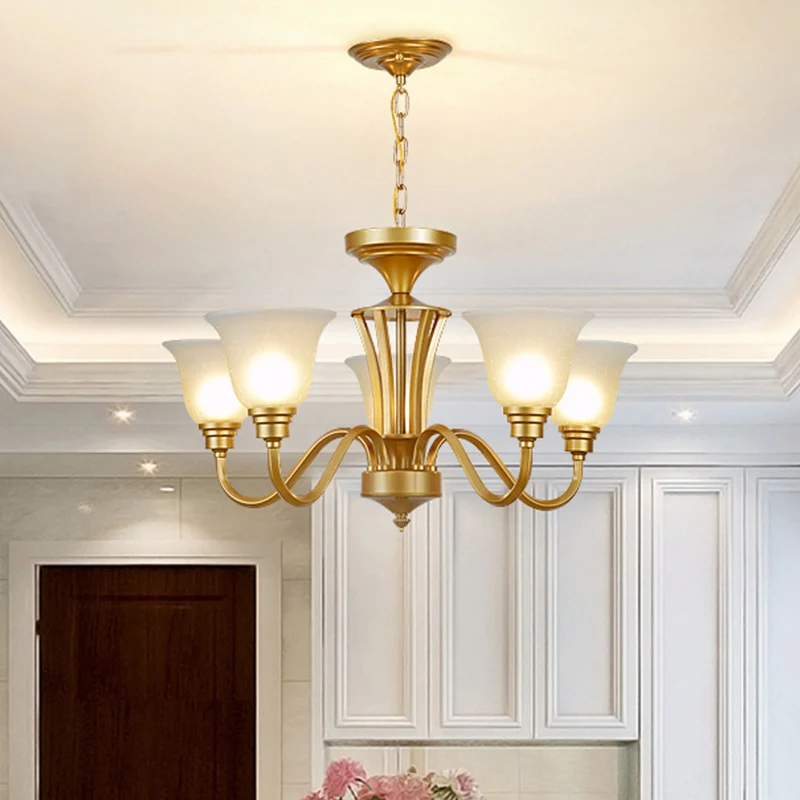 Spoetnik metalen kroonluchter verlichting vintage 3/5/6 lampen woonkamer plafond hanger goud met uitlopende witte glazen k...
