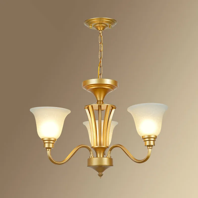 Spoetnik metalen kroonluchter verlichting vintage 3/5/6 lampen woonkamer plafond hanger goud met uitlopende witte glazen k...