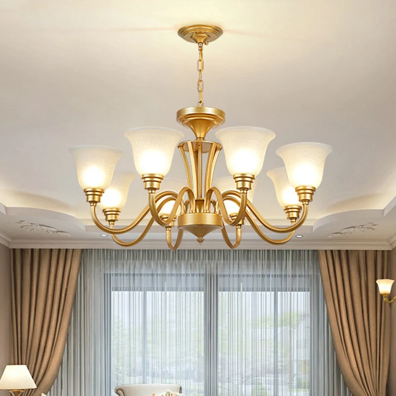 Spoetnik metalen kroonluchter verlichting vintage 3/5/6 lampen woonkamer plafond hanger goud met uitlopende witte glazen k...